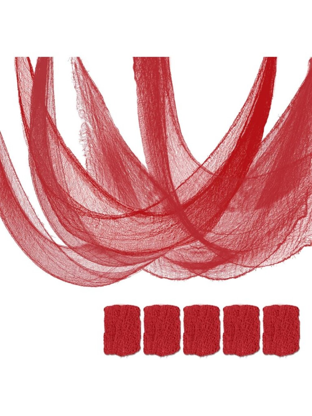 5 Pcs Red Halloween 72 x 30" Gauze Creepy Cloth Fabric Tapestry Decorations